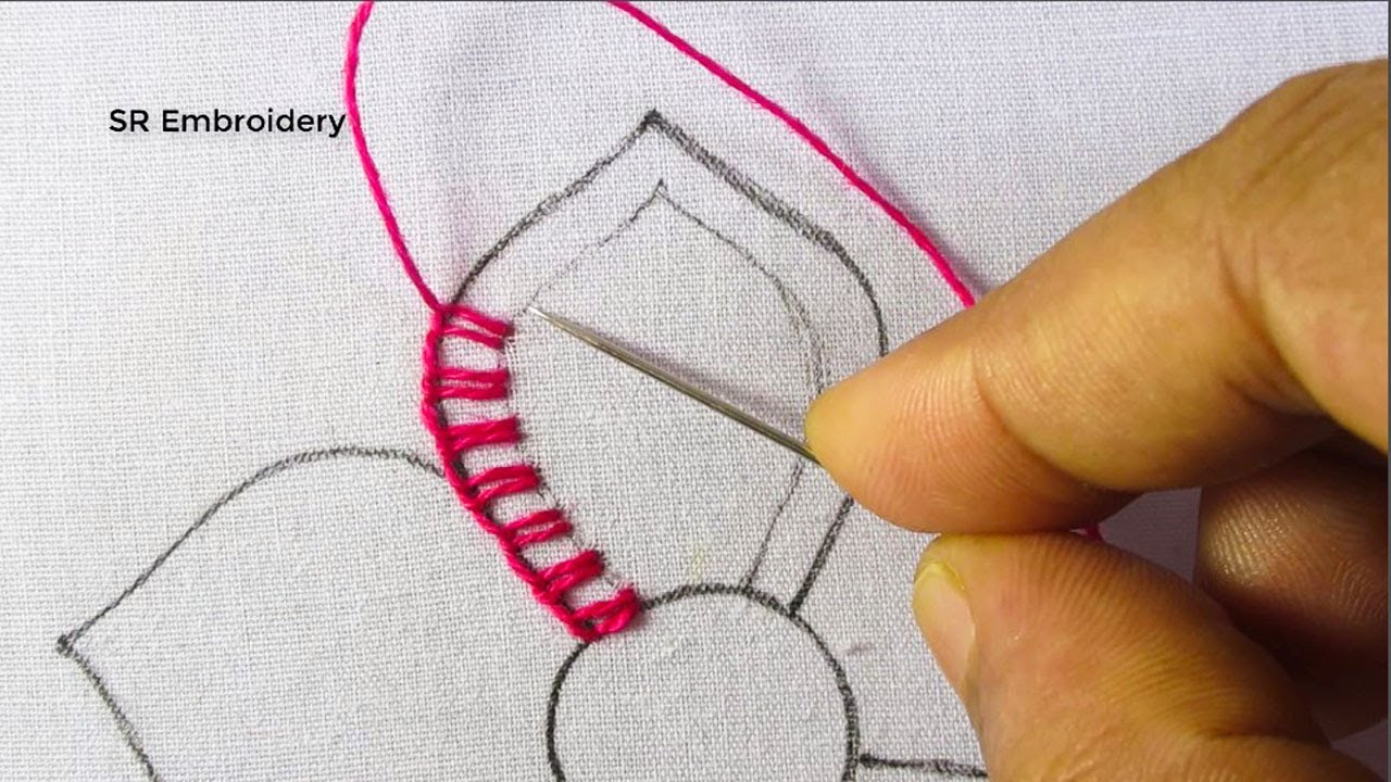 Hand Embroidery New Blanket Stitch & Net Stitch Amazing Flower Design With Easy Sewing Tutorial