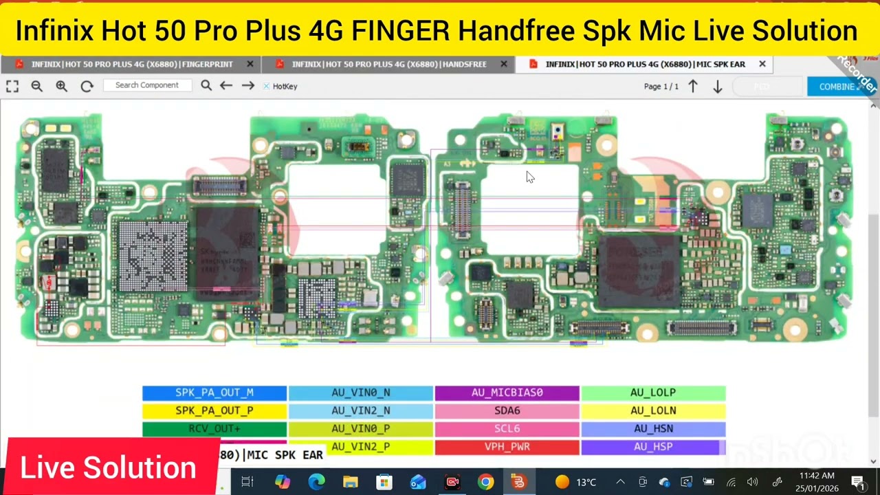 Infinix Hot 50 Pro Plus 4G FINGER Handfree Spk Mic Live Solution 