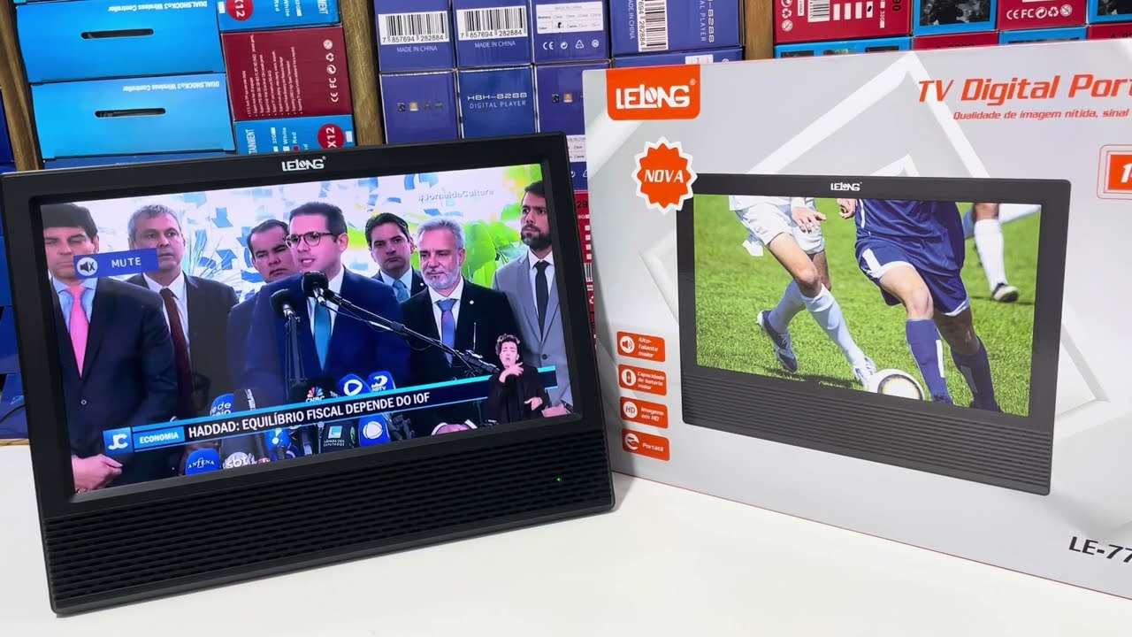 TV PORTÁTIL DIGITAL 14 POLEGADAS LED HD USB HDMI SD MONITOR LELONG E OÁSIS