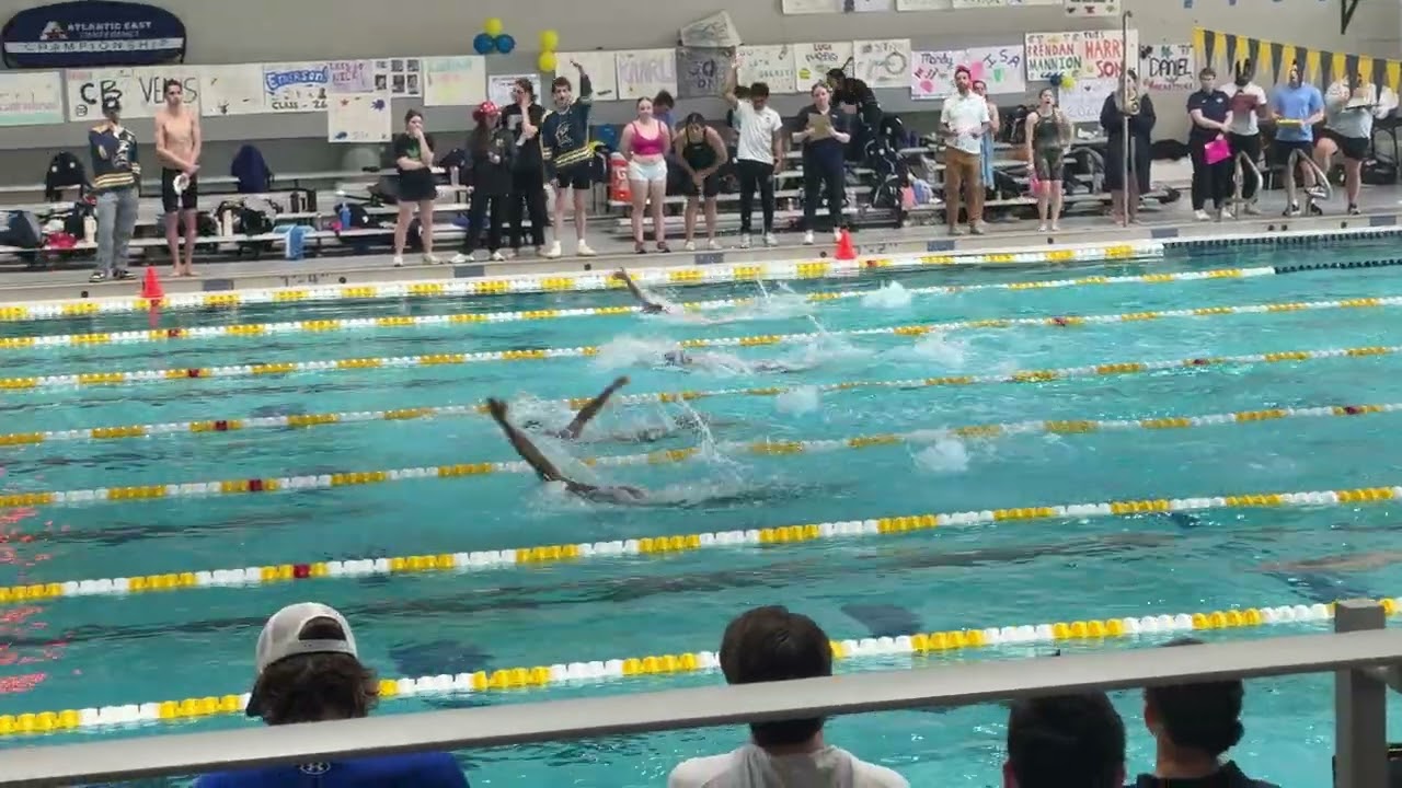 Vincent’s 100 Y Back Prelim AEC championship 2026 54.06 S heat winner