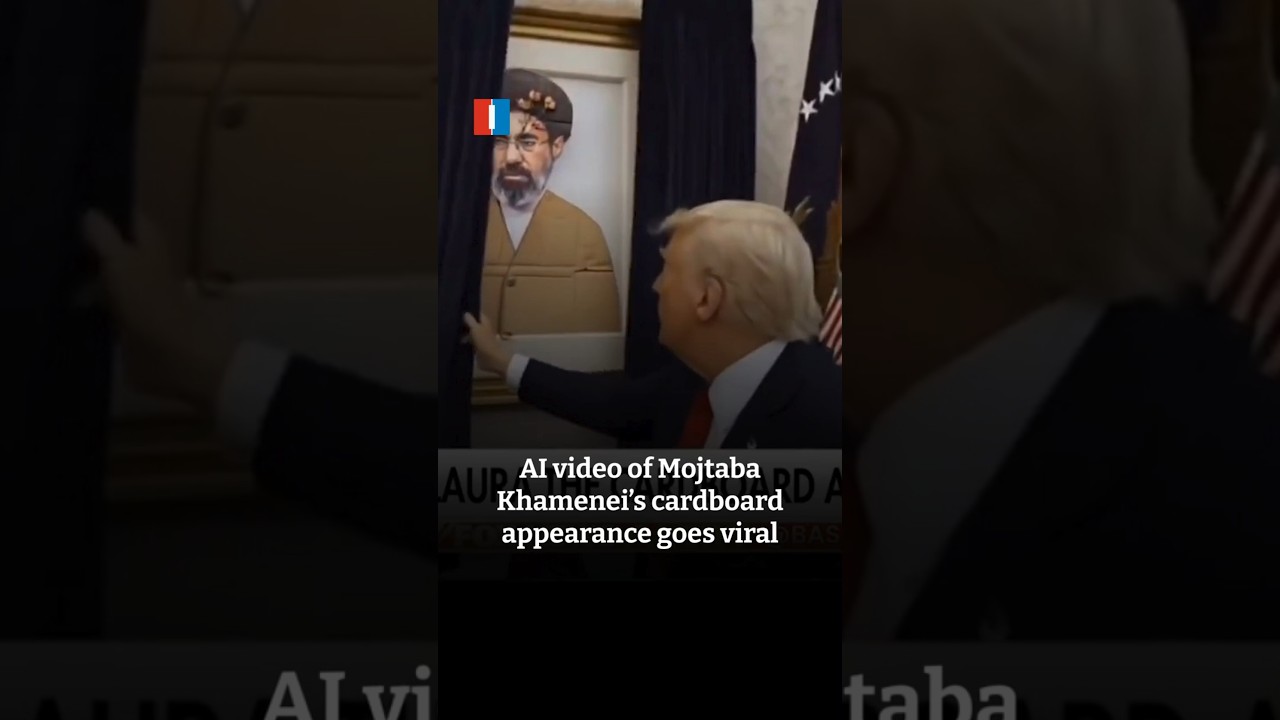 Видео, созданное с помощью ИИ, с картонным изображением Моджтабы Хаменеи стало вирусным.