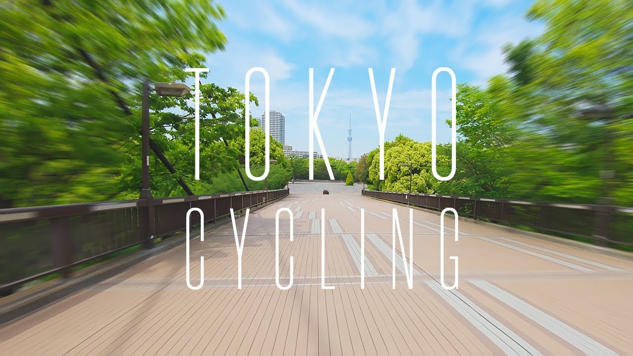 Tokyo Cycling Tour In Fresh Green Path - 4K 50fps / Gopro