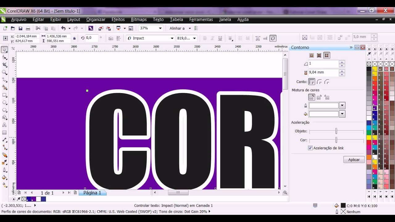 Aprenda a fazer contorno de letras e objetos no Corel Draw