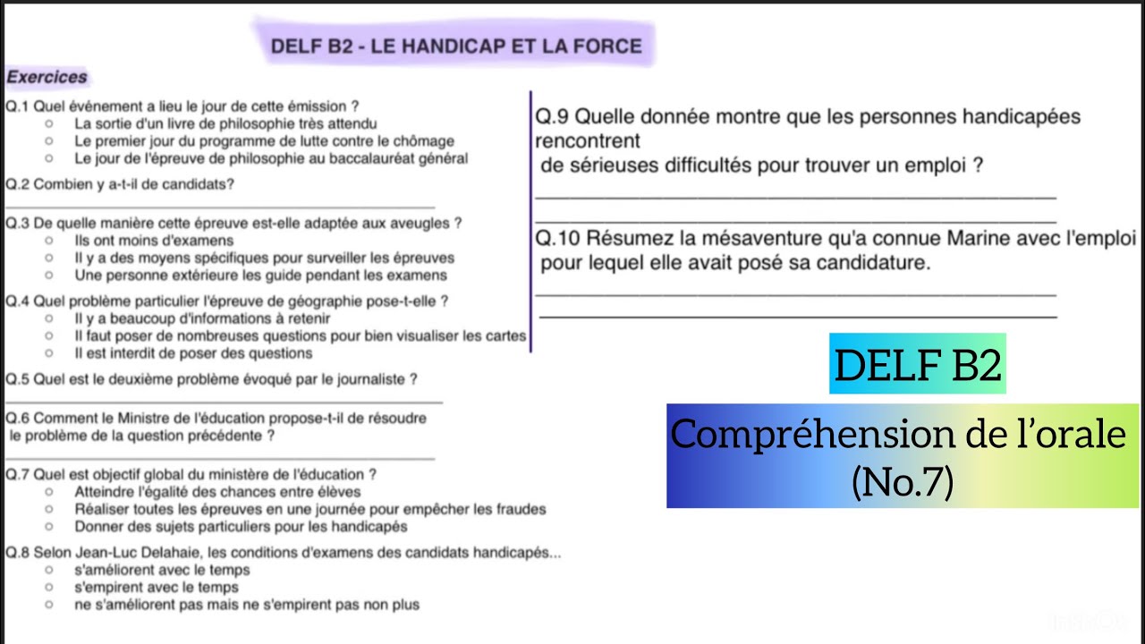 DELF B2 Compréhension de l’Orale (No.7) | DELF B2 | The French Baguettes 