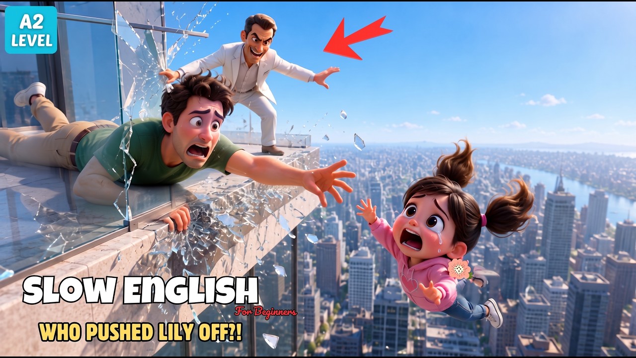 Lily Was Crying... Who Pushed Her Off?! | Slow English Listening Practice for Beginners (A2 Level)