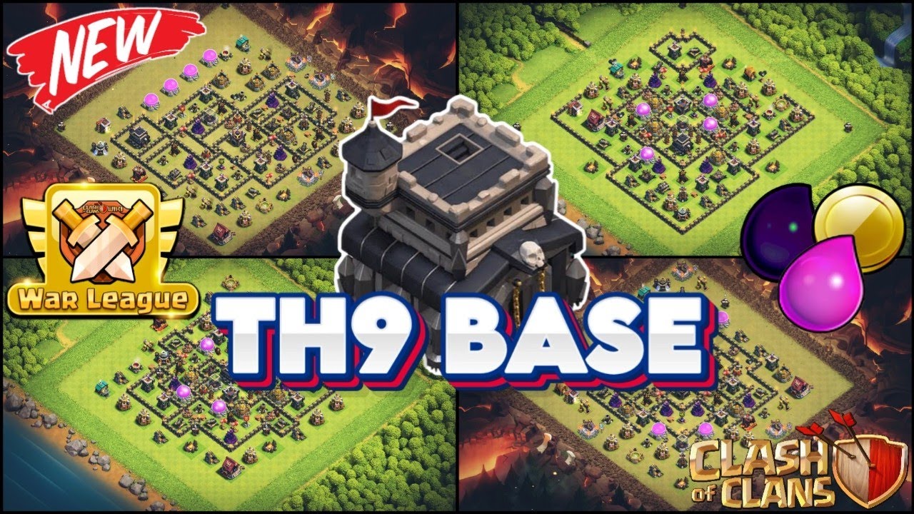 BEST-05 TH9 WAR / FARM / CWL BASE || TH9 BASE 2025 || TH9 ANTI-EVERYTHING|| CLASH OF CLANS 