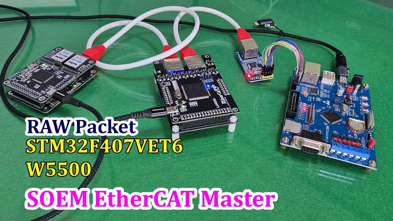 [ EtherCAT #4 Master - SOEM RAW ] STM32 & W5500 - EtherCAT master board transmits raw packets