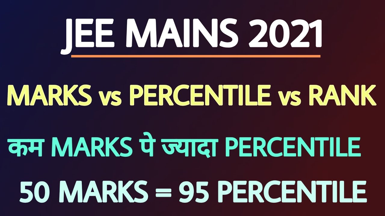 JEE MAINS 2021 | MARKS VS PERCENTILE VS RANK | GOOD PERCENTILE FROM LESS MARKS | LATEST UPDATES|