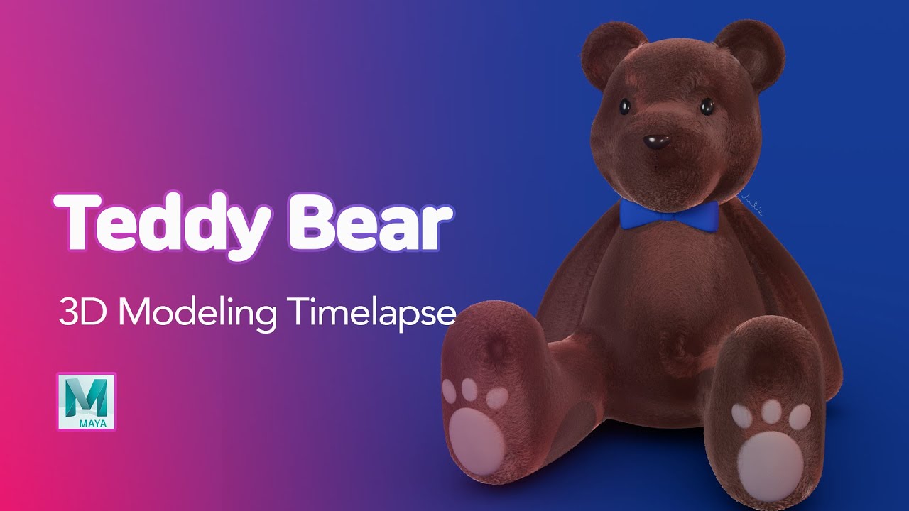 Teddy Bear 3D Modeling with Maya (+xgen)