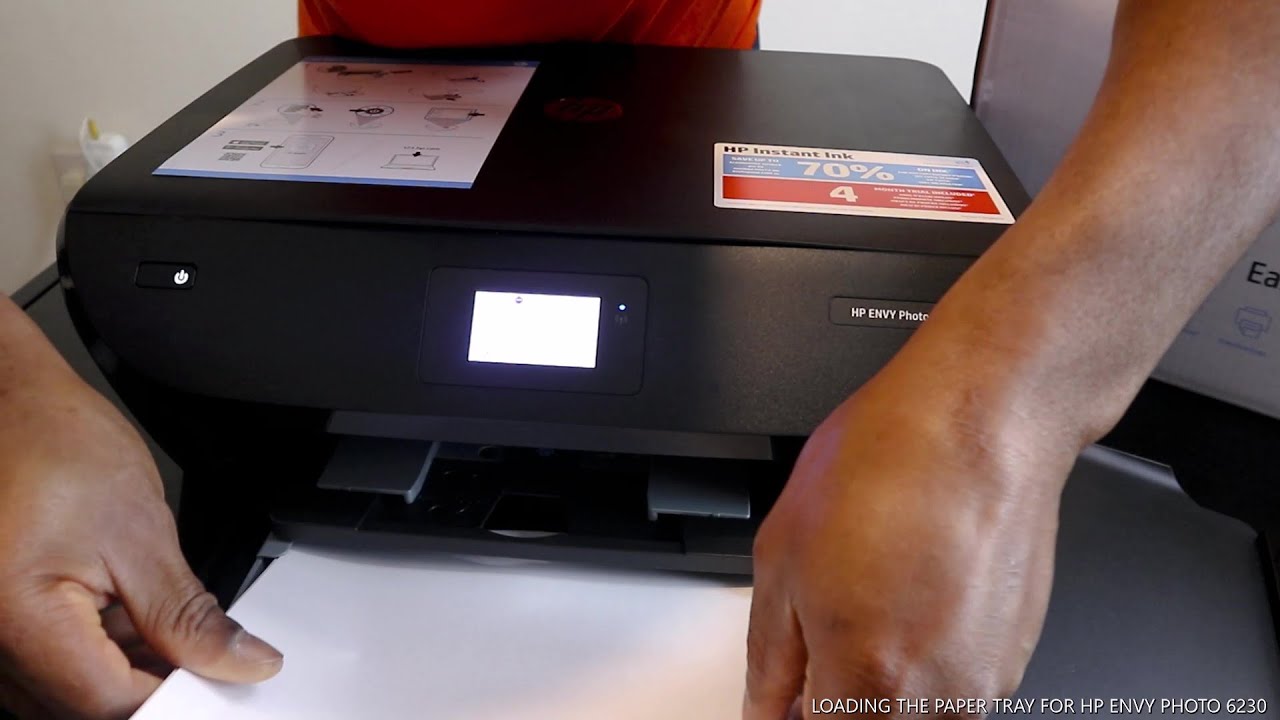 LOADING THE PAPER TRAY FOR HP ENVY PHOTO 6230