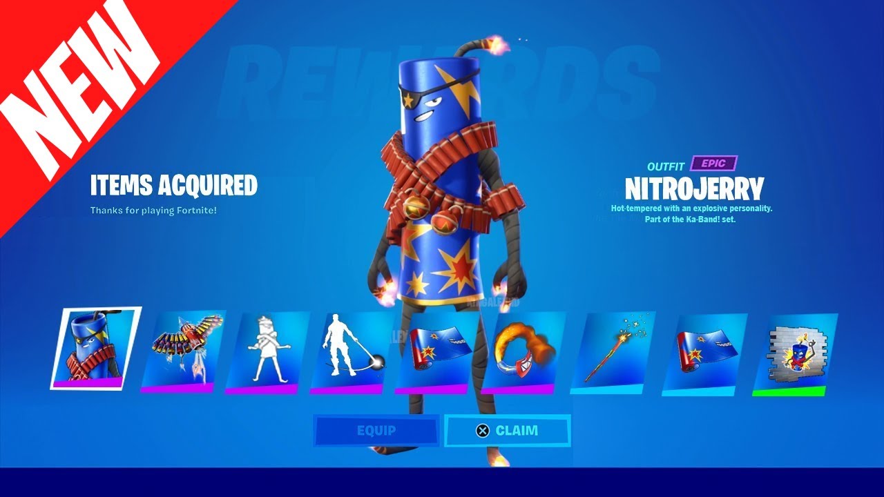 Ka-Bang! Bundle NitroJerry Pack Review Fortnite + Ka-Bang! Reactive Wrap & Short Fuse Built in Emote