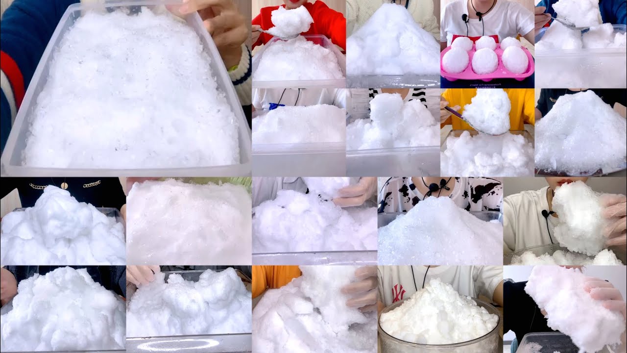 WHITE ICE EATING ASMR COLLECTION // QIAN 