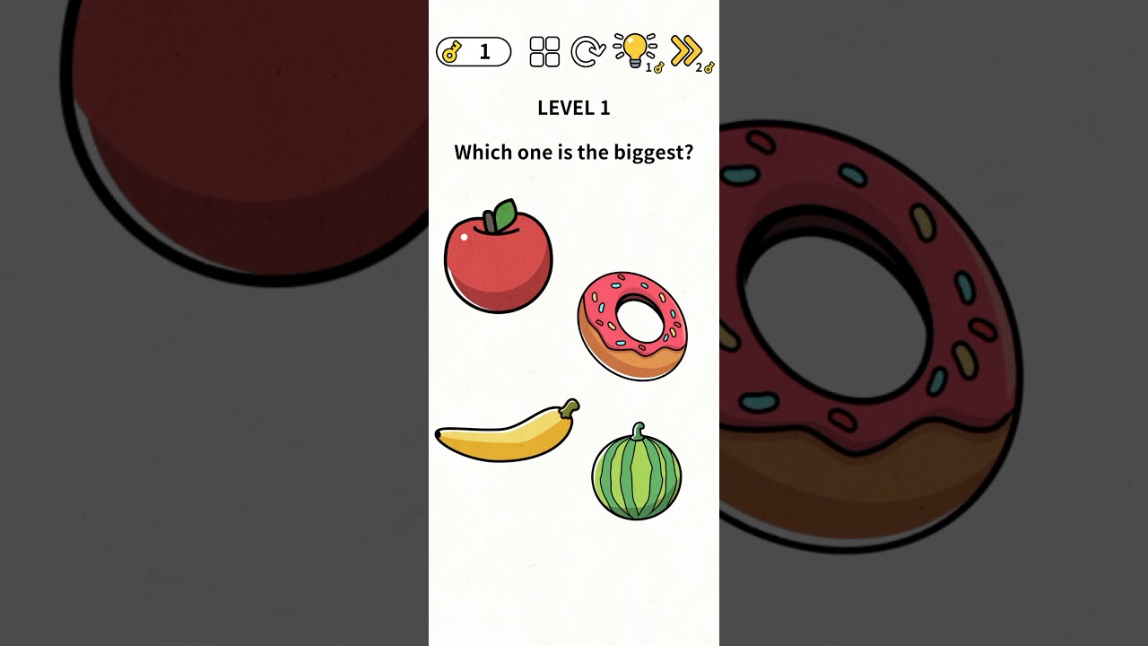 Brain Games: IQ Challenge Level 1 Which one is the biggest? Solution Walkthrough