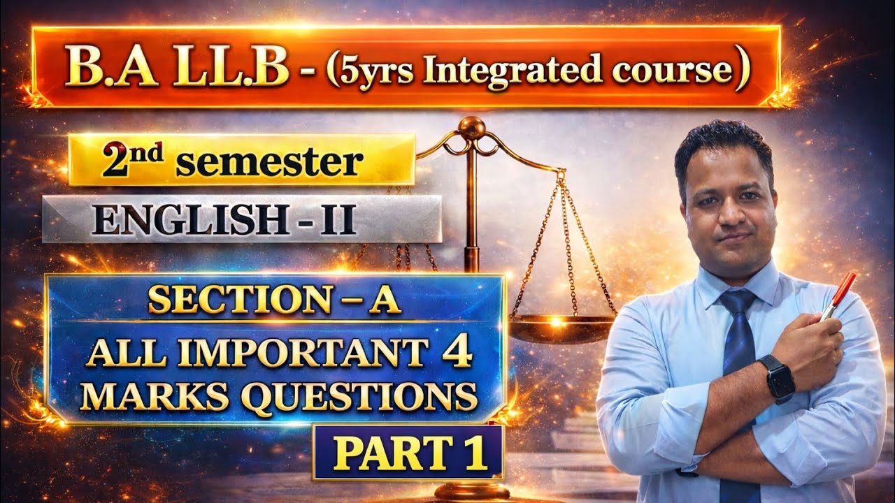 B.A.LL.b|ENGLISH|2nd Semester| SECTION-A|#law #ballb #llb_entrance_exam #gurujiclasses