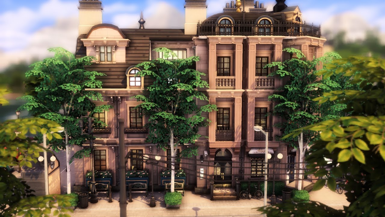 PARISIAN APARTMENT BUILDING | NO CC | The Sims 4 Speed Build
