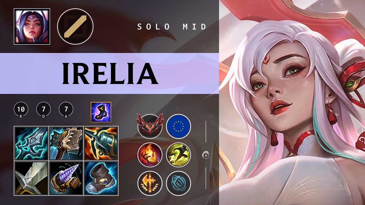 Irelia Mid vs Akali - EUW Grandmaster Patch 26.06