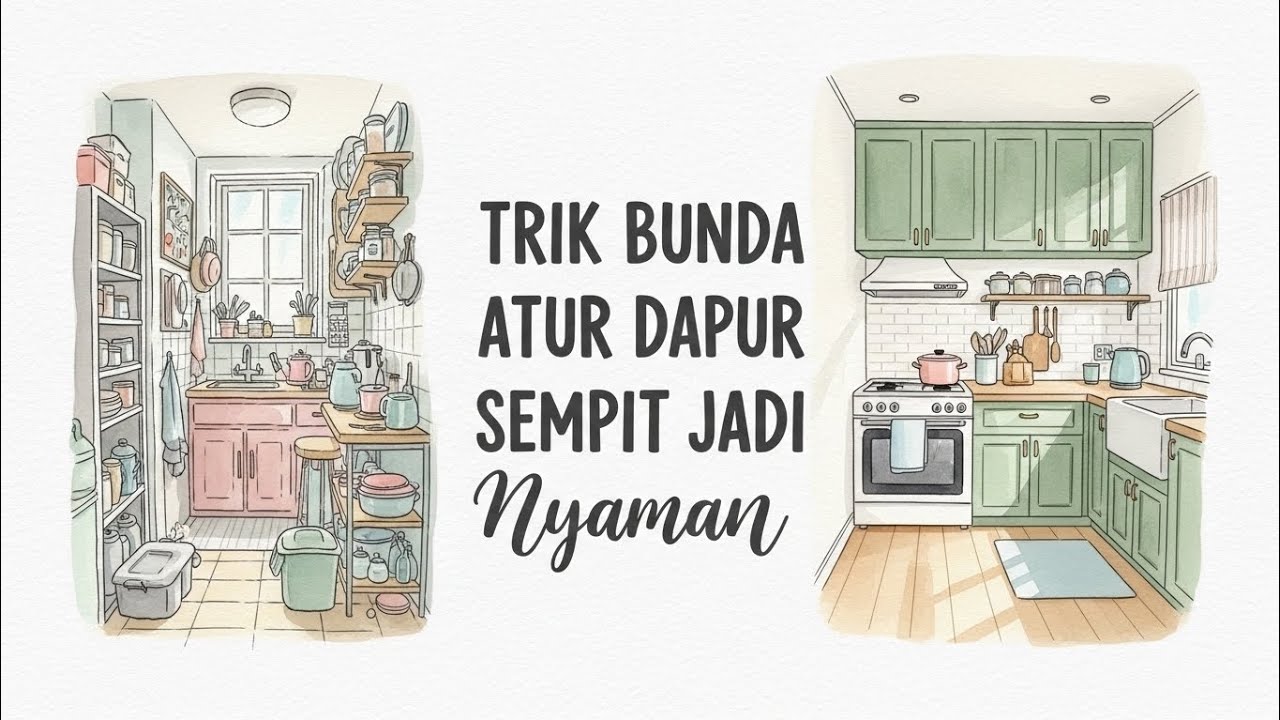 Moms Wajib Tahu! 💡 5 Menit Ubah Dapur Sempit Jadi Estetik, Masak Jadi Semangat! (Tipe Solutif)