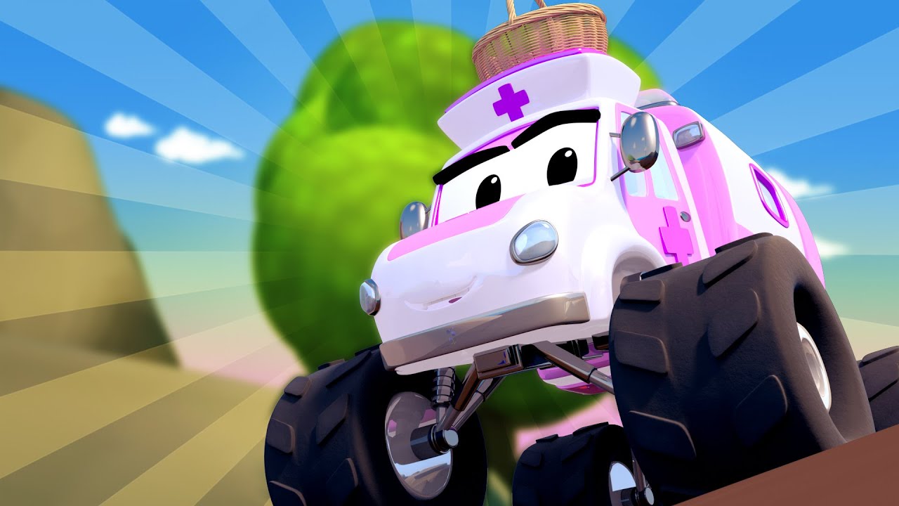 Monster Town Miranda der Monster Krankenwagen will Mia aufheitern! - Die Stadt von Monster Truck