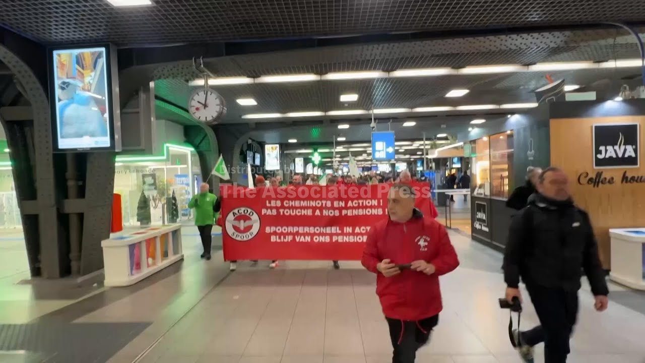 Public transport strike in Belgium as trade unions call for three day stoppage over austerity measur