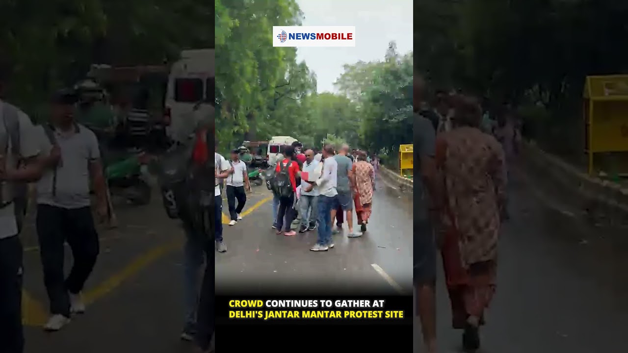 Crowd Continues to Gather at Delhi's Jantar Mantar Protest Site