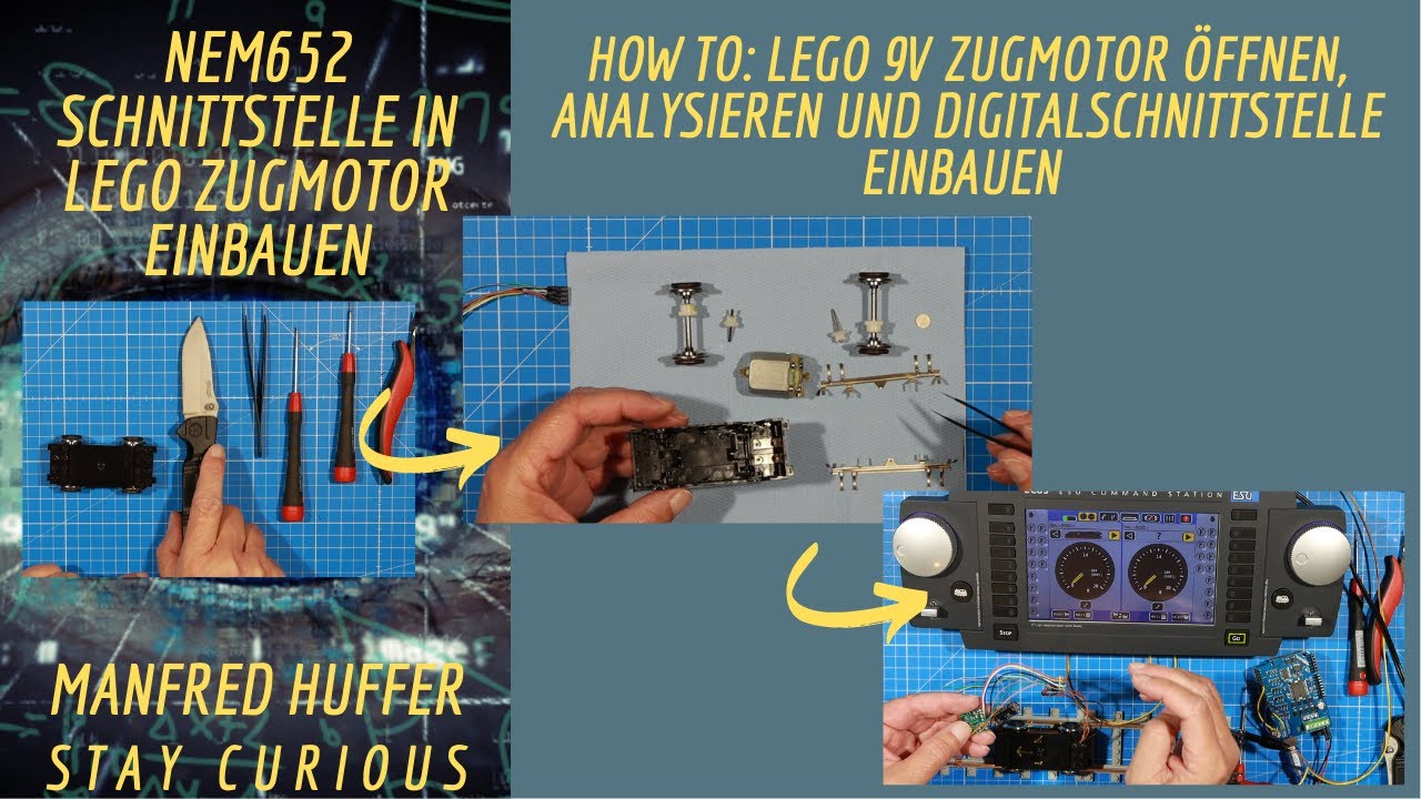 How To: Lego 9V Zugmotor öffnen, demontieren und Digitalschnittstelle einbauen