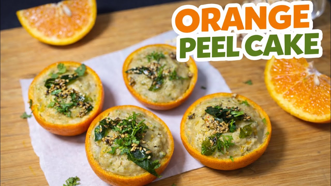 Orange Peel Savoury Cake | संतरे के छिलके से बना स्टीम्ड नमकीन केक | No Oven Recipe