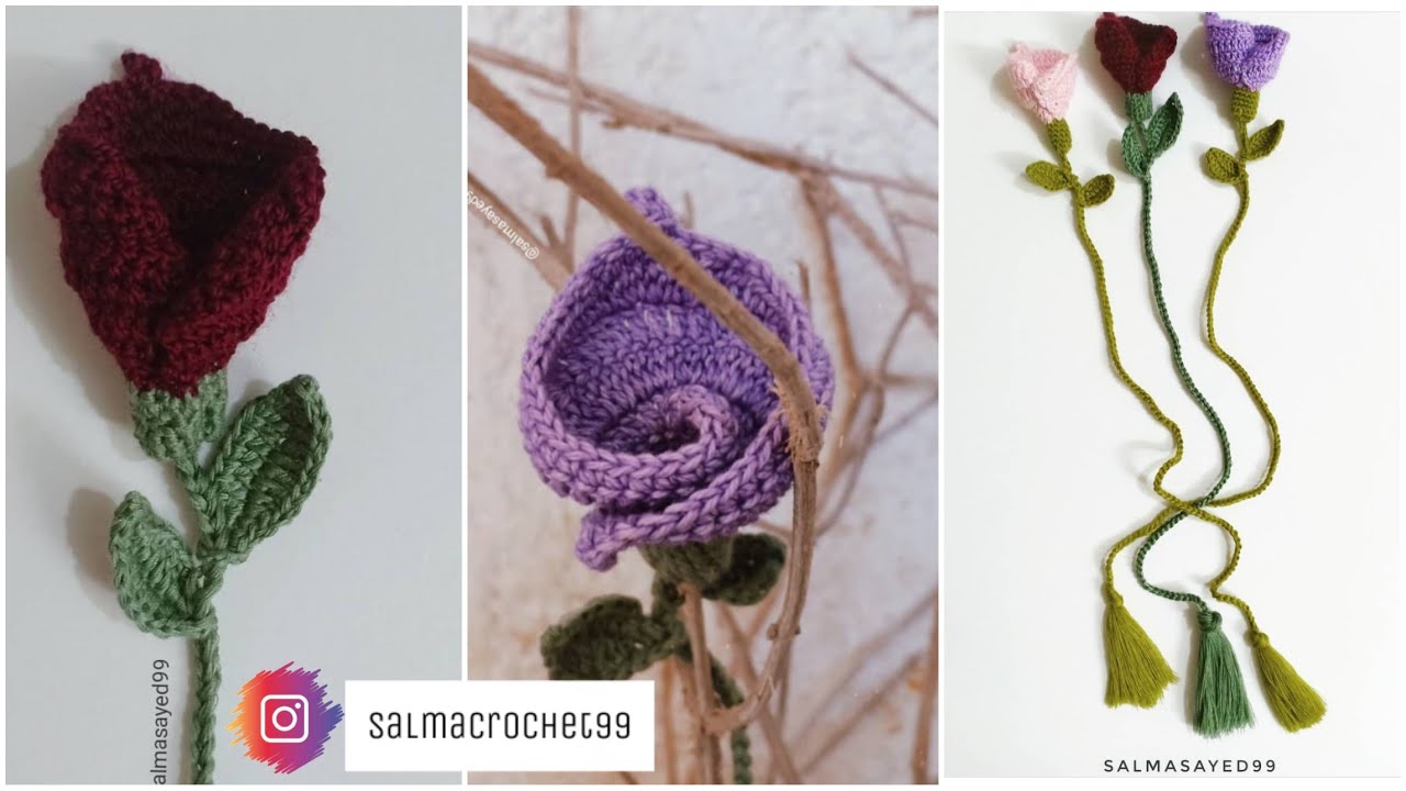 Easy crochet flower bookmark /فاصل كتاب بوك مارك كروشيه ورده