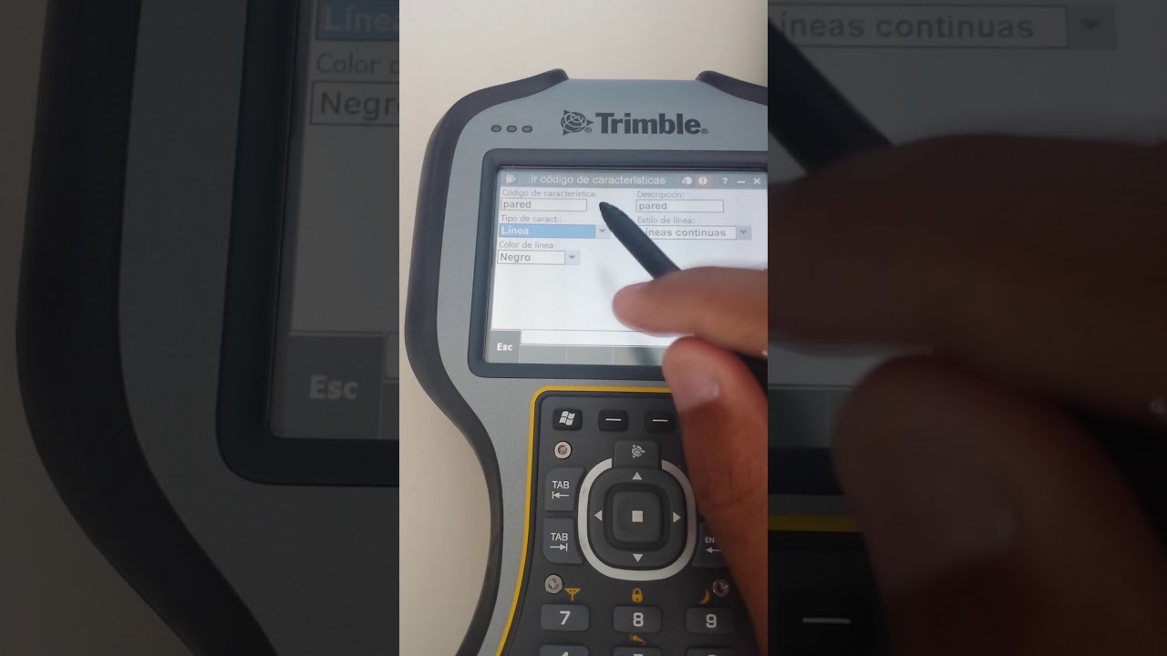 Códigos rápidos en el Trimble Access.