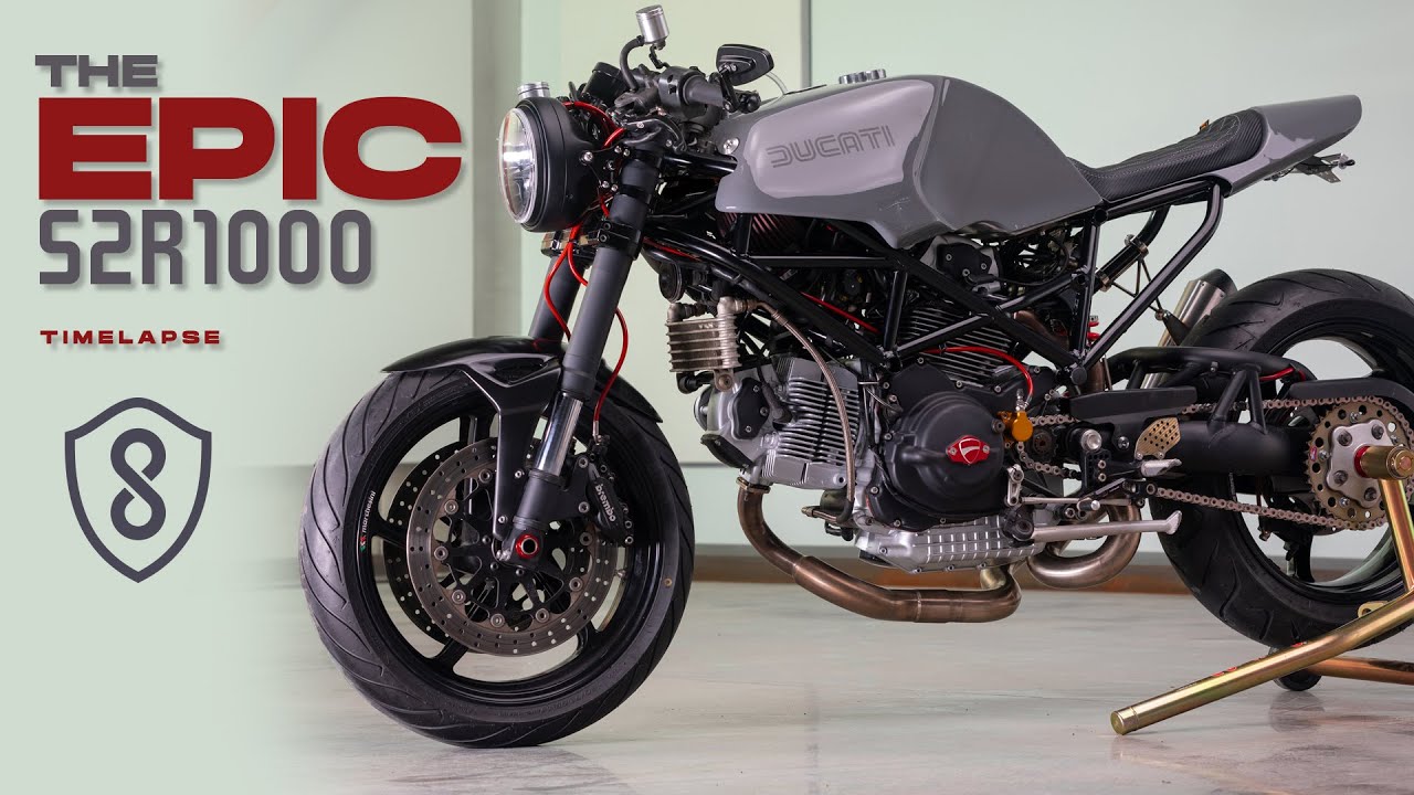 Timelapse - An Epic Ducati S2R1000 Custom in 12 min.