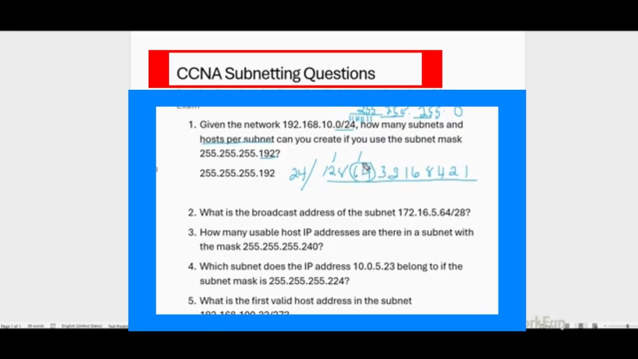 Вопросы по подсетям CCNA, которые будут на вашем экзамене! (Решите их быстро 🔥)