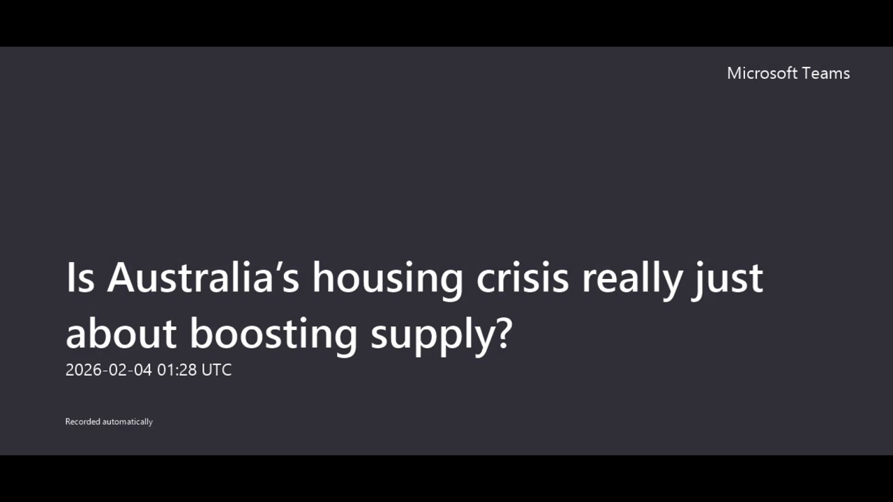 Is Australia's Housing Crisis Just about Boosting Supply?