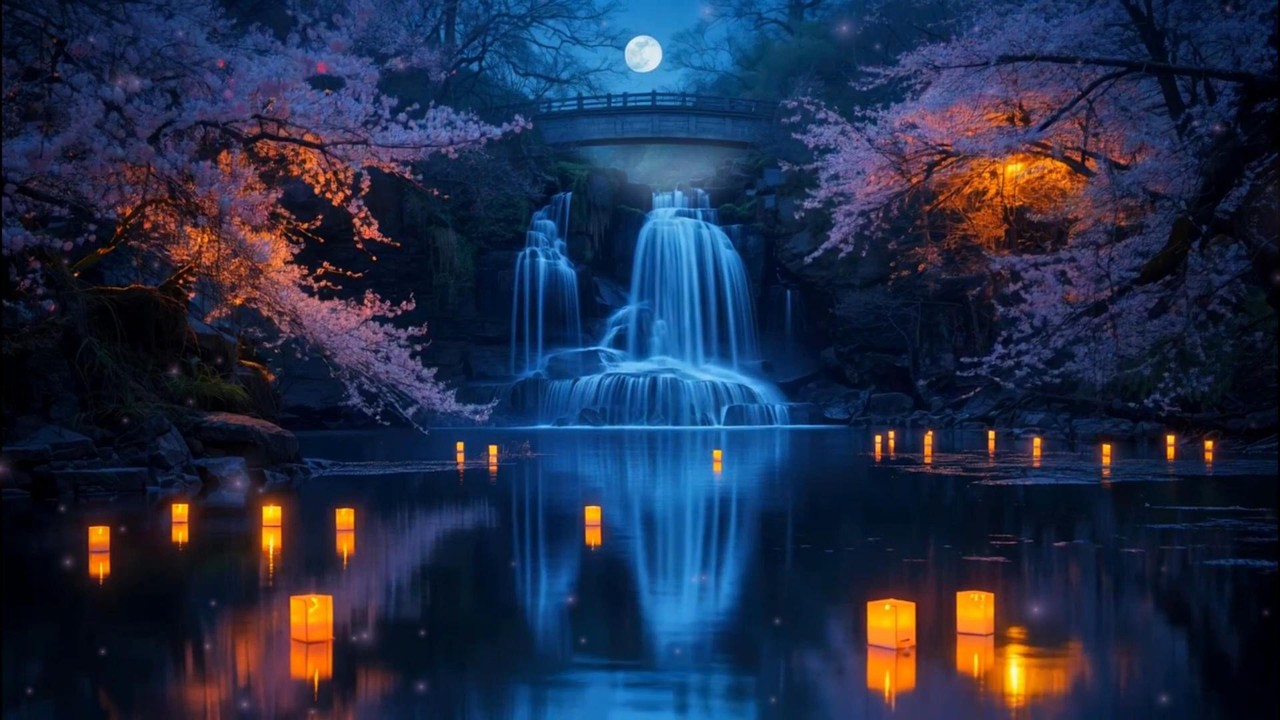 Moonlight Over the Waterfall — Cinematic Healing Piano for Sleep