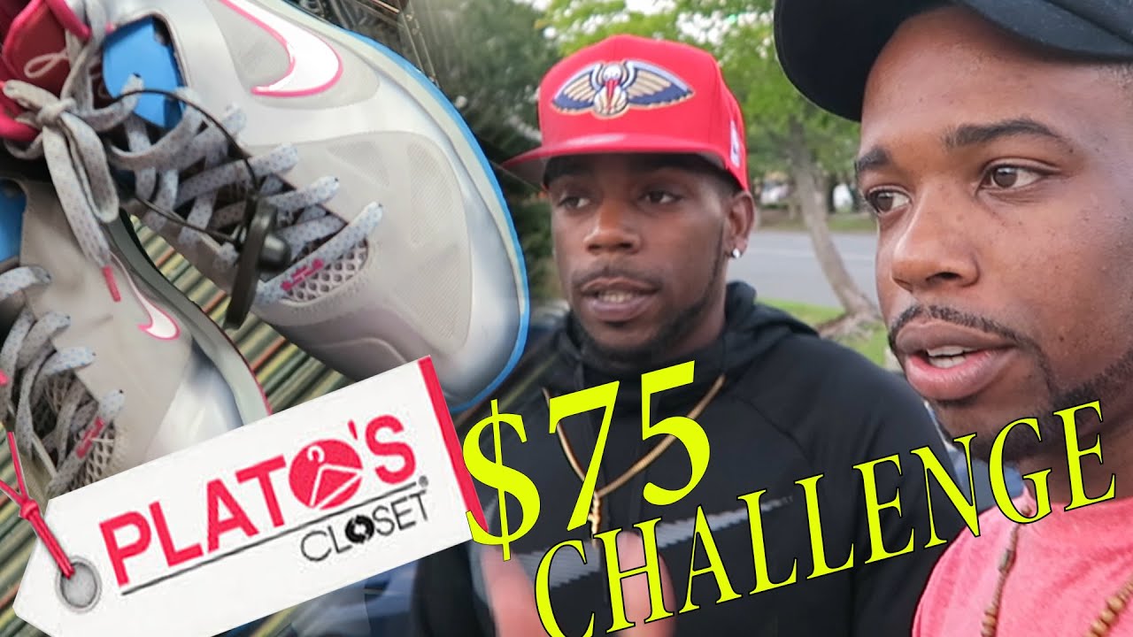$75 Shopping Challenge At Platos Closet Outlet! With Friend! Jordans, Nike! The BEST YET!