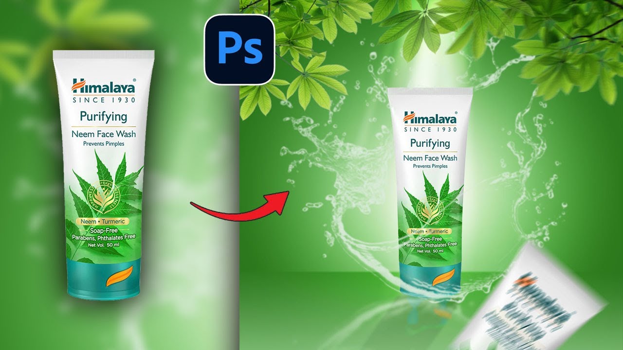 Product Manipulation in Photoshop | Himalaya Face Wash Creative Editing Tutorial