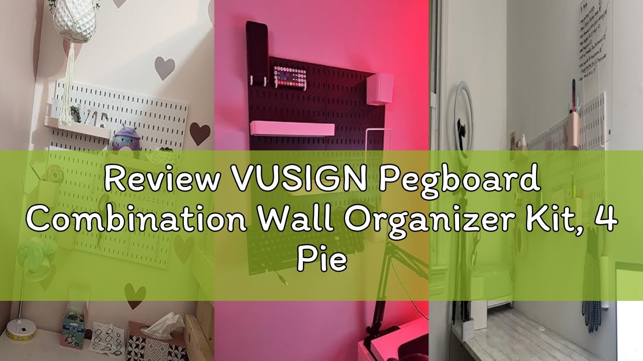 Review VUSIGN Pegboard Combination Wall Organizer Kit, 4 Pieces Pegboards and 17 Accessories Modular