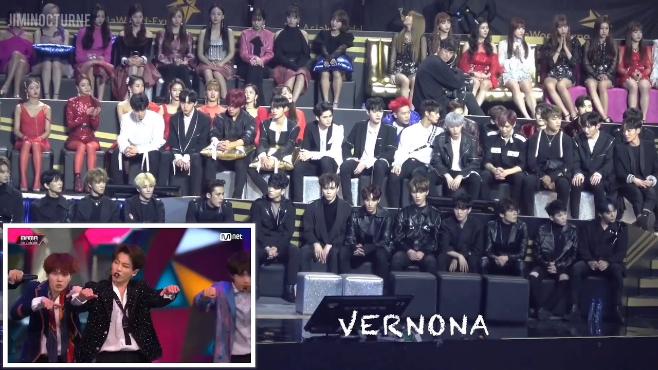 MAMA 2018 - SEVENTEEN, TWICE, WANNA ONE, IZONE, GOT7 Reaction To 방탄소년단 BTS - 