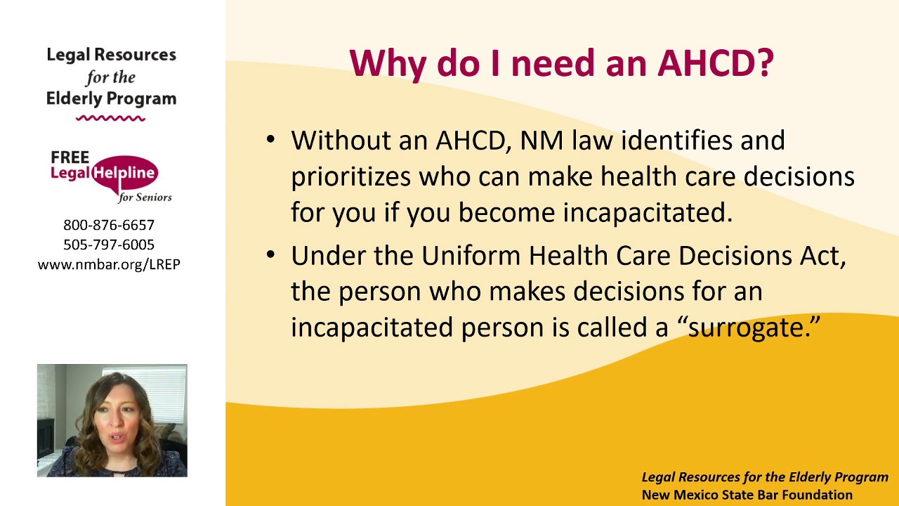 Advance Health Care Directive Form: NMSBF Legal Resources for the Elderly: