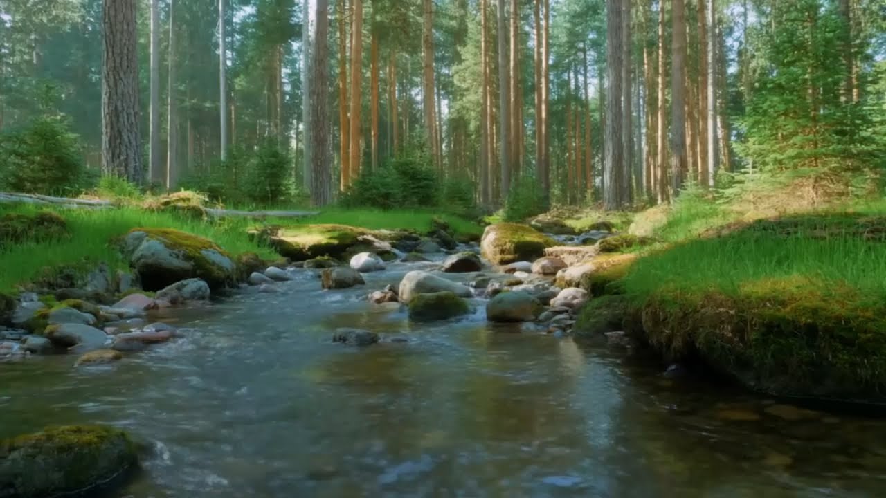 Peaceful River Flowing ASMR | Gentle Forest Water Sounds for Deep Sleep & Calm Mind 🌙