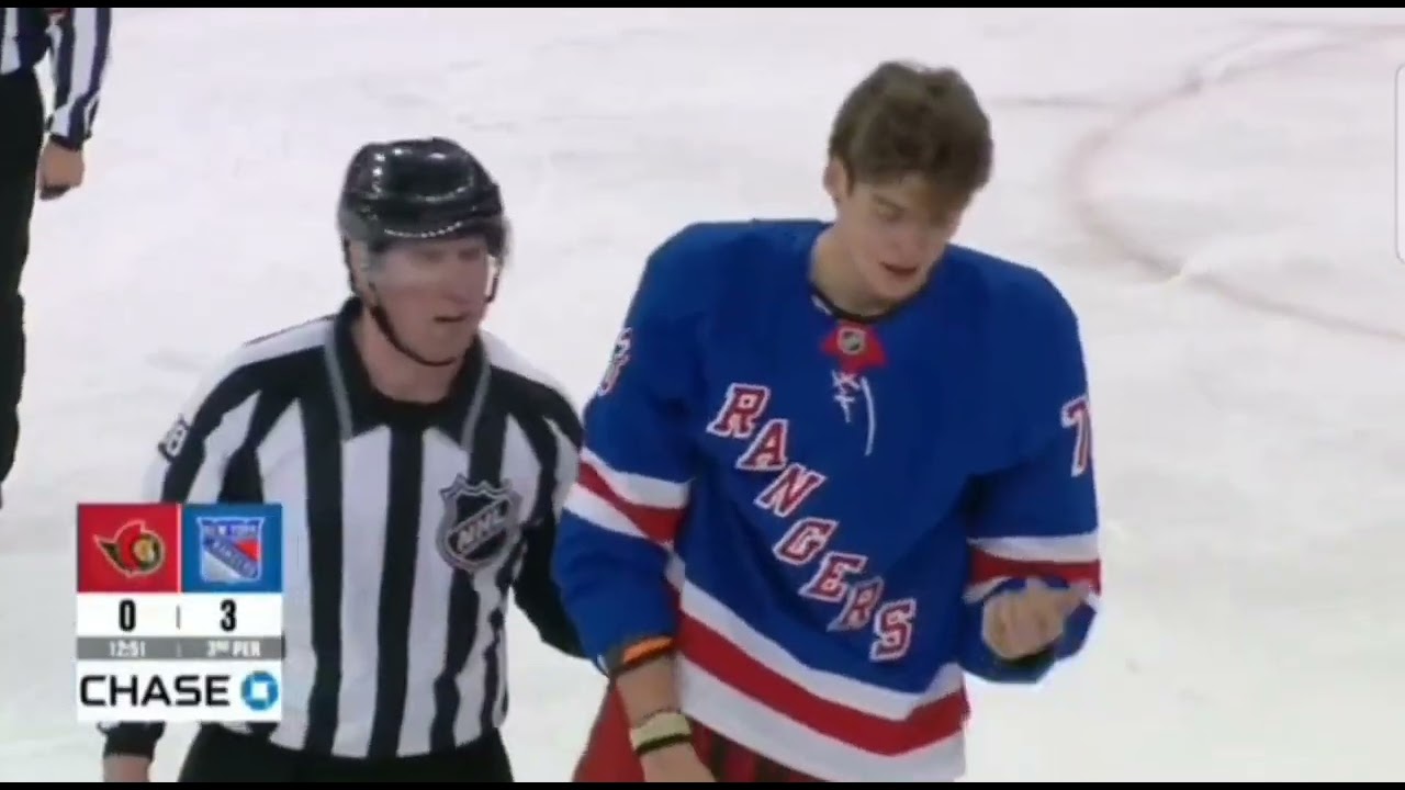 (1-21-2025) Igor Shesterkin and Matt Rempe go after Brady Tkachuk