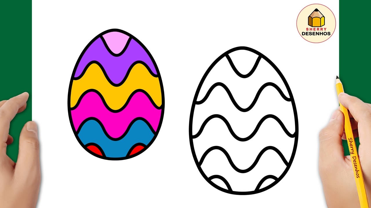 Como Desenhar um Ovo de P&aacute;scoa | Desenho Ovo Colorido