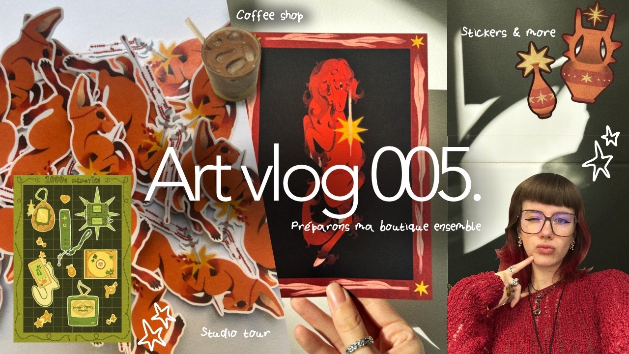 Art vlog | Création de mon shop, premiers produits et studio tour⋆˚࿔✶⋆.˚