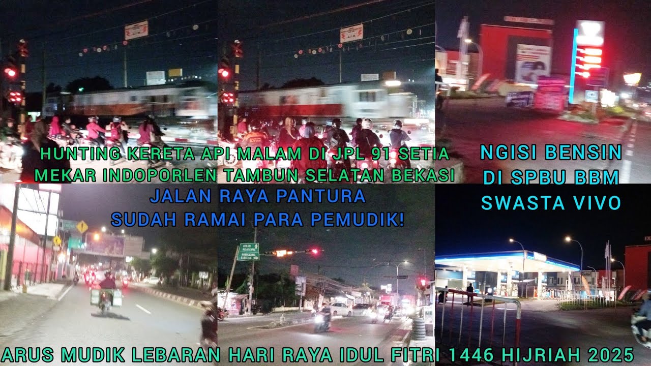 JALAN RAYA SUDAH RAMAI PEMUDIK! Dari JPL 91 Setia Mekar Ke SPBU Vivo Pantura Tambun Bekasi