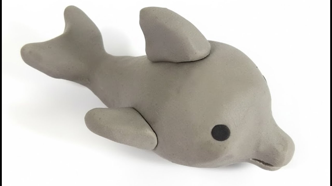 Cómo hacer un delfín de plastilina paso a paso fácil, explicado, porcelana fria