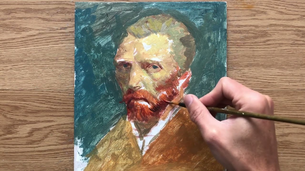How to Paint Like Vincent van Gogh | Self Portrait | Acrylic