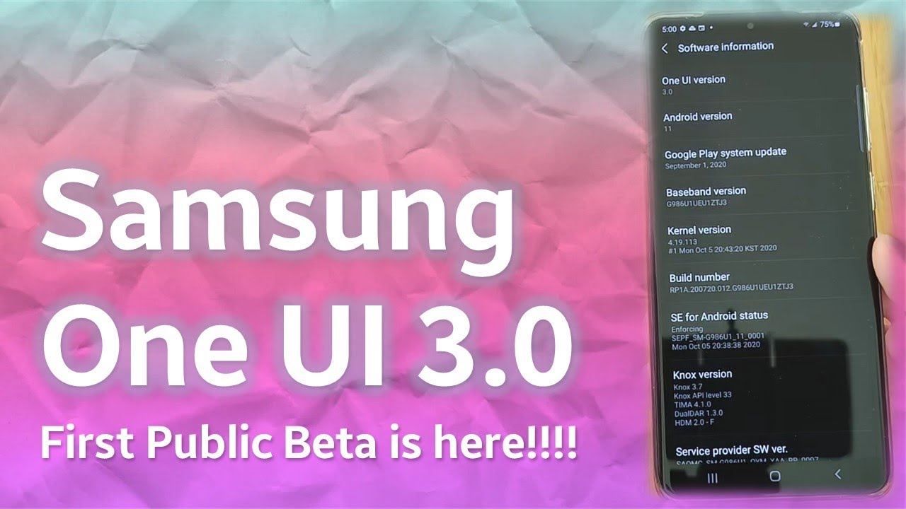 Samsung One UI 3.0 - First Public Beta is here - New Features!!!