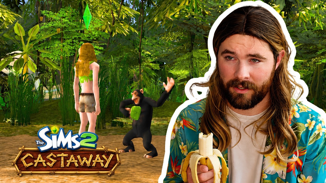 Trying to Make Friends with a Monkey in Sims 2 Castaway