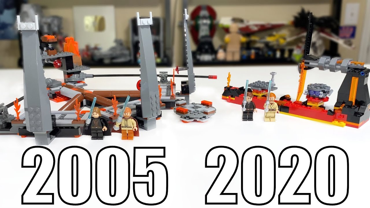 LEGO Star Wars Anakin vs Obi-Wan Duel on Mustafar Comparison! (7257, 75269 | 2005, 2020)