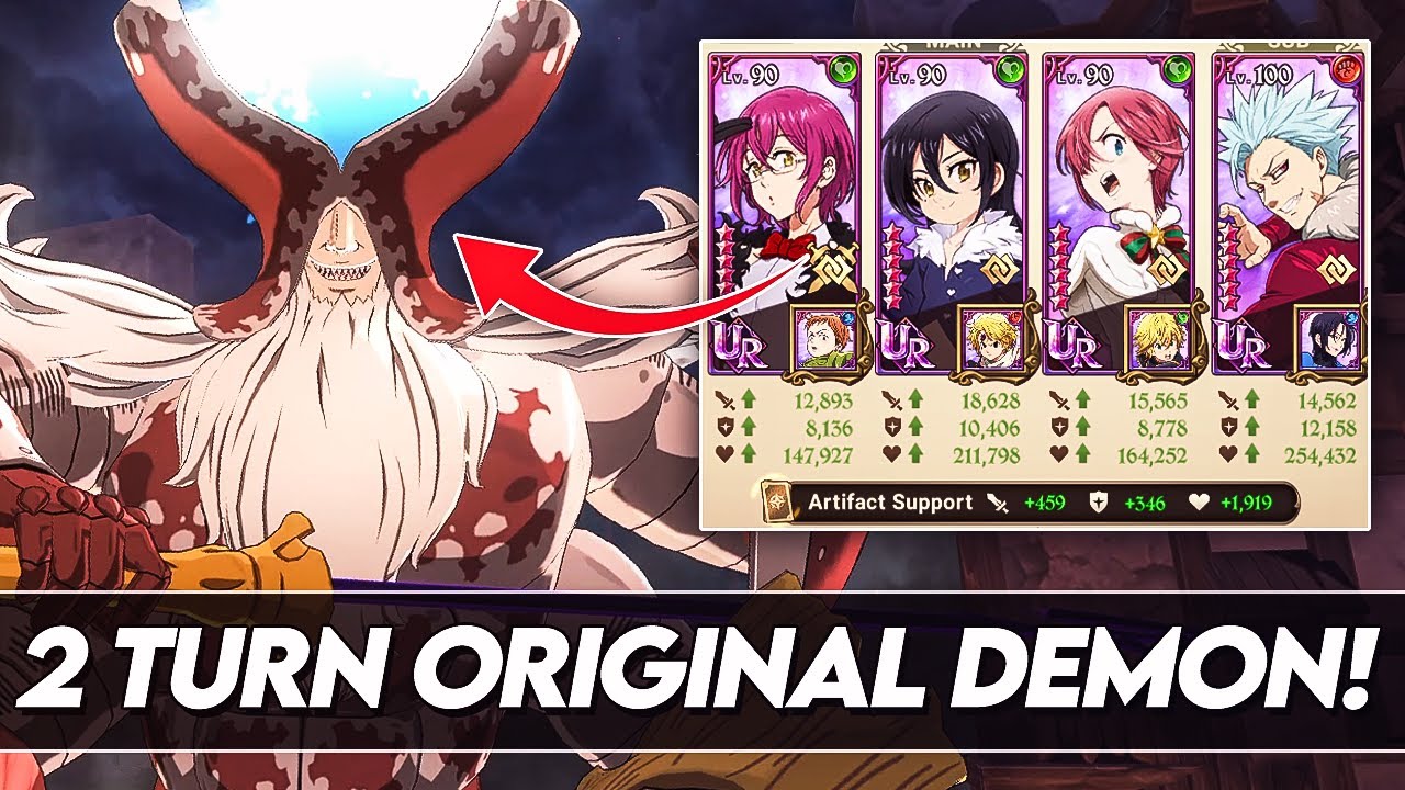 *VERY EASY* How To Clear ORIGINAL DEMON On Hard In 2 Turns! (7DS Info) Seven Deadly Sins Grand Cross