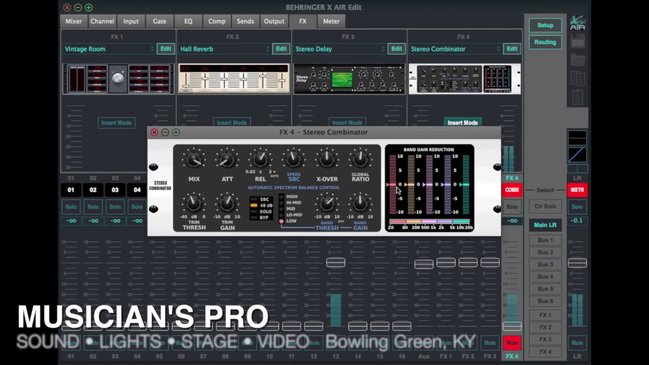 Многополосный компрессор EFFECTS FX Combinator, часть 1 — MIDAS M32 MR18 + BEHRINGER X32 X-AIR XR...