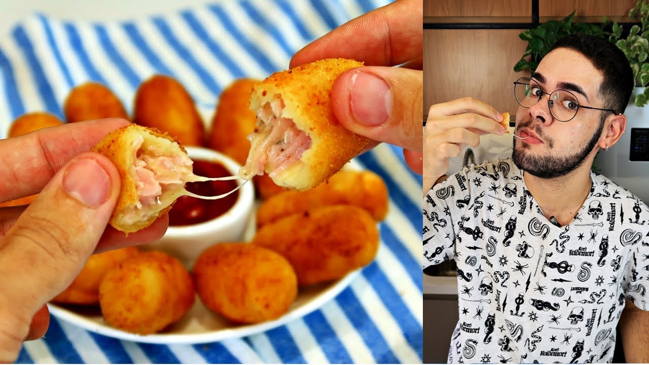 SALGADO DE PRESUNTO E QUEIJO | MASSA BÁSICA PARA SALGADOS FRITOS